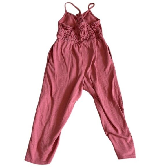 Old Navy Girls Pink Sleeveless Knit Jumpsuit S M Keyhole Front & Crisscross Back - Picture 5 of 8